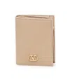 Valentino Logo-plaque Leather Wallet In Brown