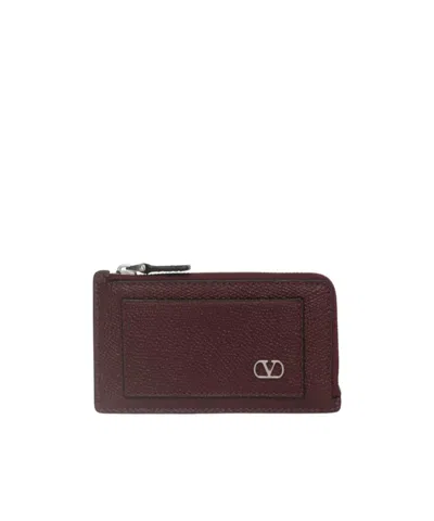 Valentino Garavani Vlogo Wallet In Red