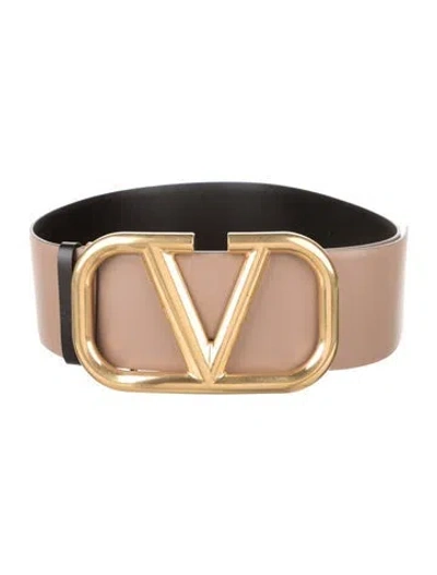 Pre-owned Valentino Garavani Vlogo Wide Belt Kit In Neutral
