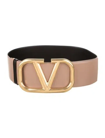 Pre-owned Valentino Garavani Vlogo Wide Belt Kit In Neutral