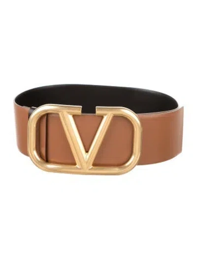 Pre-owned Valentino Garavani Vlogo Wide Belt Kit W/ Tags In Brown