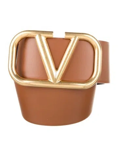 Pre-owned Valentino Garavani Vlogo Wide Belt W/ Tags In Brown