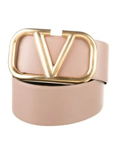Pre-owned Valentino Garavani Vlogo Wide Belt W/ Tags In Neutral