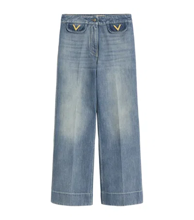 VALENTINO VLOGO WIDE-LEG JEANS