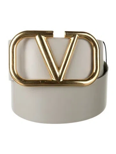 Pre-owned Valentino Garavani Vlogo Wide Waist Belt In Grey