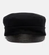 Valentino Vlogo Wool-blend Felt Newsboy Cap In Black