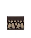 Valentino Vlogo Woven Cardholder In Black