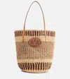 Valentino Garavani Vlogo Woven Raffia Basket Bag In Brown
