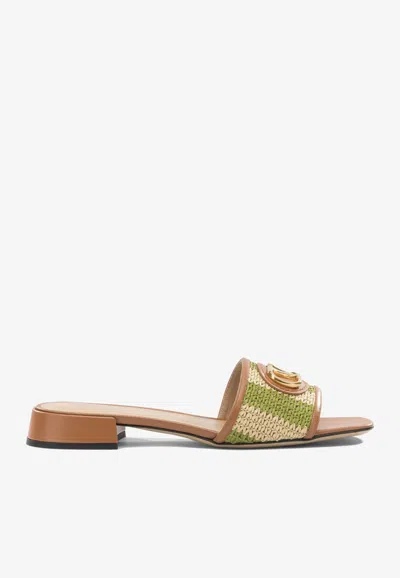 Valentino Garavani Vlogo Woven Sandals In Multi