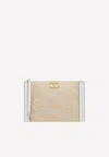 Valentino Vlogo Large Embroidered Flat Pouch Clutch Bag In White
