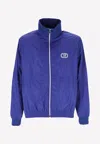 Valentino Blue Nylon Sweatshirt With Signature Vlogo In Blue