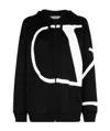 Valentino Vlogo Zipped Hoodie In Black
