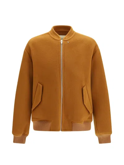 Valentino Vlogo Zip-up Jacket In Brown