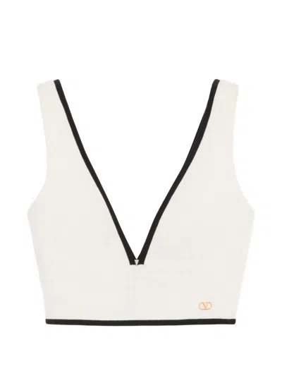 Valentino Vlogo-detailed Cotton Tank Top In White