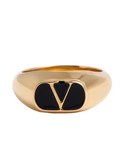 Valentino Garavani Vlogo-engraved Ring In Gold