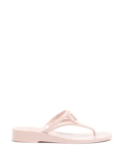 Valentino Garavani Vlogosignature Rubber Flip-flop Sandals In Pink