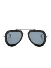 Valentino V~lstory Pilot-frame Sunglasses In Black