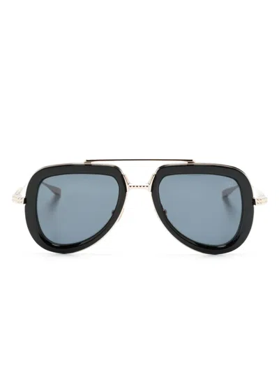 Valentino V~lstory Pilot-frame Sunglasses In Black