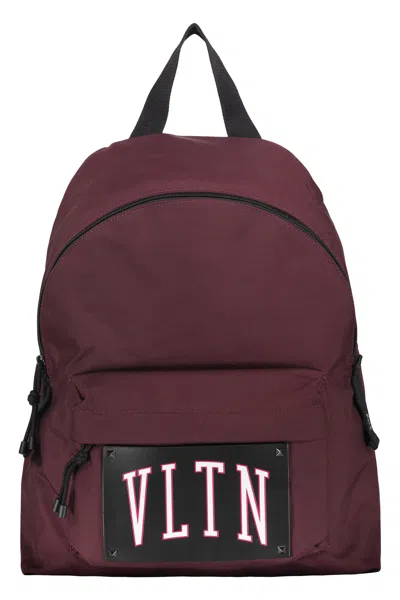 Valentino Garavani Vltn Backpack In Burgundy
