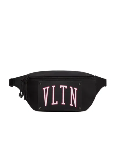 Valentino Garavani Vltn Nylon Belt Bag In Black