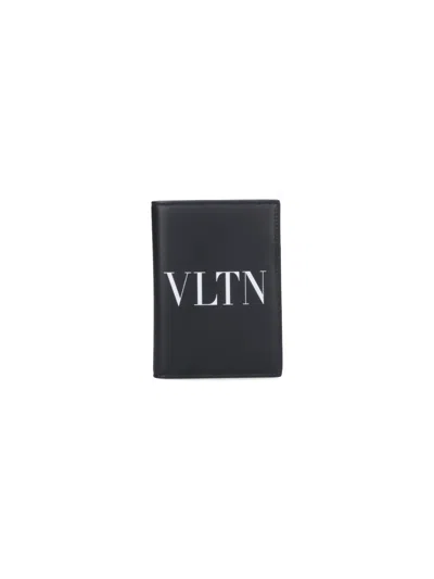 Valentino Garavani Vltn Bi-fold Passport Holder In Black  