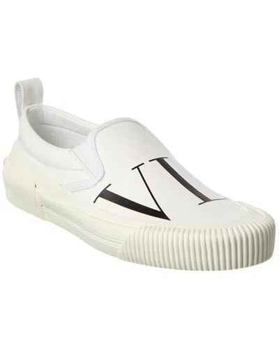 Valentino Garavani Valentino Vltn Canvas Slip-on Sneaker In White