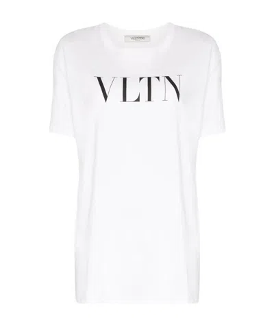 Valentino Vltn Crew-neck T-shirt In White