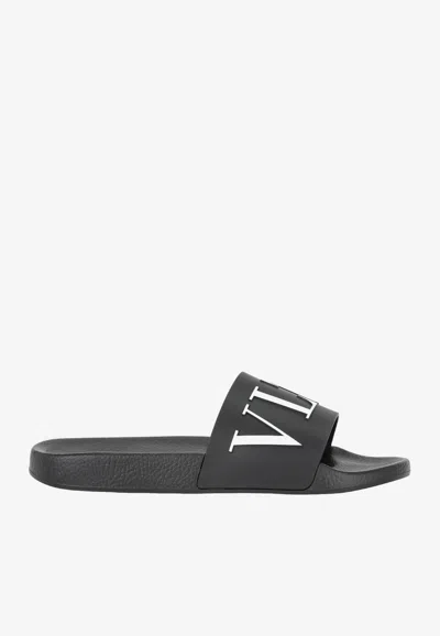 VALENTINO GARAVANI VLTN EMBOSSED SLIDER SANDALS,WY2S0873SYE 0NI