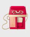 Valentino Vltn Go-clutch Bag With Refillable Finishing Powder In White