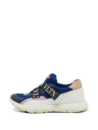 Pre-owned Valentino Garavani Vltn Heroes Touch-strap Sneakers In Blue