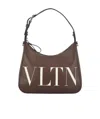 Valentino Vltn Hobo Tote Bag In Brown