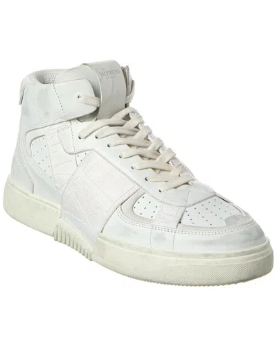 Valentino Garavani Valentino Vltn Leather High-top Sneaker In White