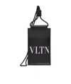 Valentino Vltn Leather Pouch In Black