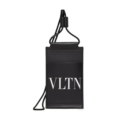 Valentino Garavani Vltn Leather Pouch In Black