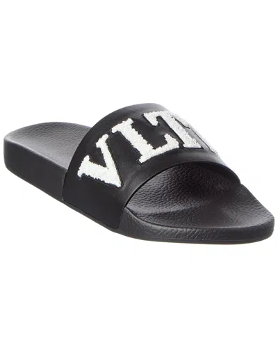 Valentino Garavani Valentino Vltn Leather Slide In Black