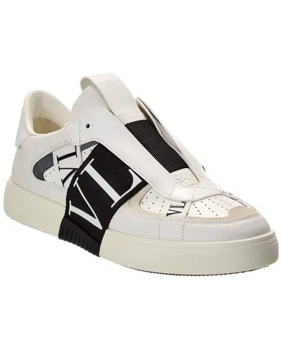 Valentino Garavani Valentino Vltn Leather Slip-on Sneaker In Neutral