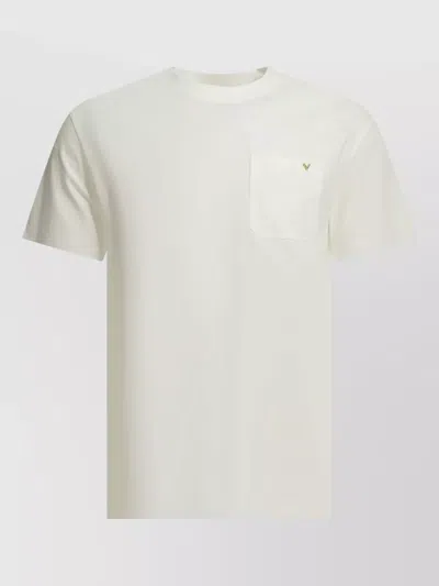 Valentino Vltn Logo Crew Neck Pocket T-shirt In White