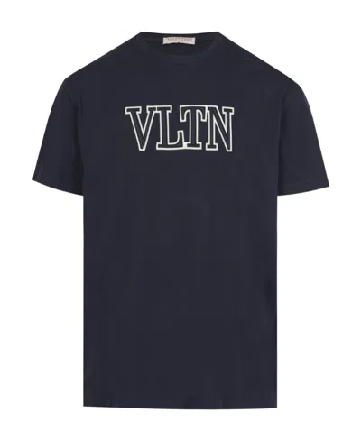 Valentino Vltn Logo-embroidered T-shirt In Black