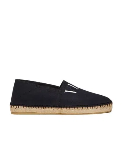 Valentino Garavani Valentino Canvas Logo Espadrillas In Black