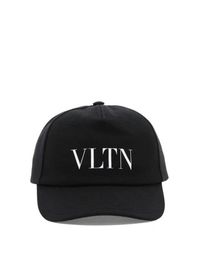 Valentino Garavani Valentino Vltn Logo Printed Baseball Cap In Black
