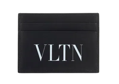 Valentino Garavani Valentino Vltn Logo Printed Cardholder In Black