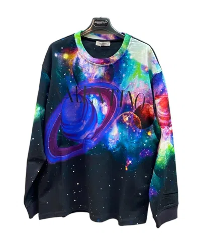 Valentino Vltn Logo Printed Sweater In Black