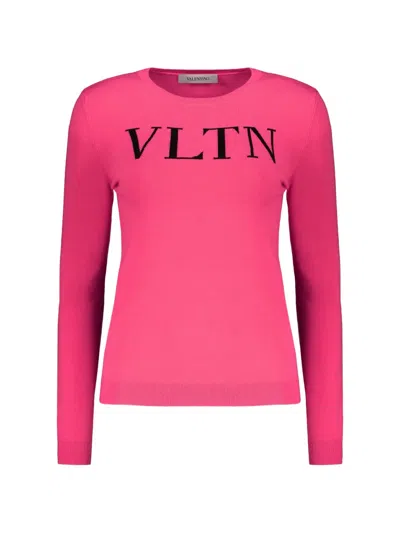 Valentino Vltn Logo Sweater In Blue