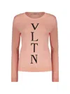 Valentino Garavani Woman Sweater Antique Rose Size 8 Virgin Wool In Pink