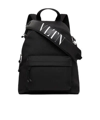 Valentino Garavani Vltn Nylon Backpack In Black