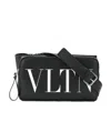 Valentino Vltn-print Belt Bag In Black