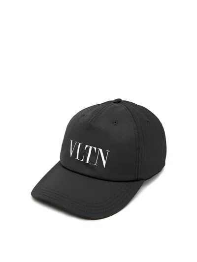 Valentino Garavani Contoured Brim Cap With Adjustable Strap In Black