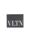 Valentino Vltn Print Cardholder In Black