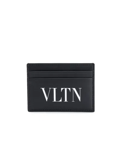 Valentino Garavani Vltn-print Cardholder In Black