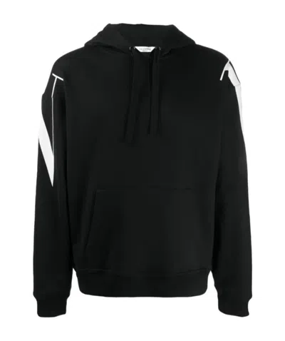 Valentino Vltn Print Hoodie In Black